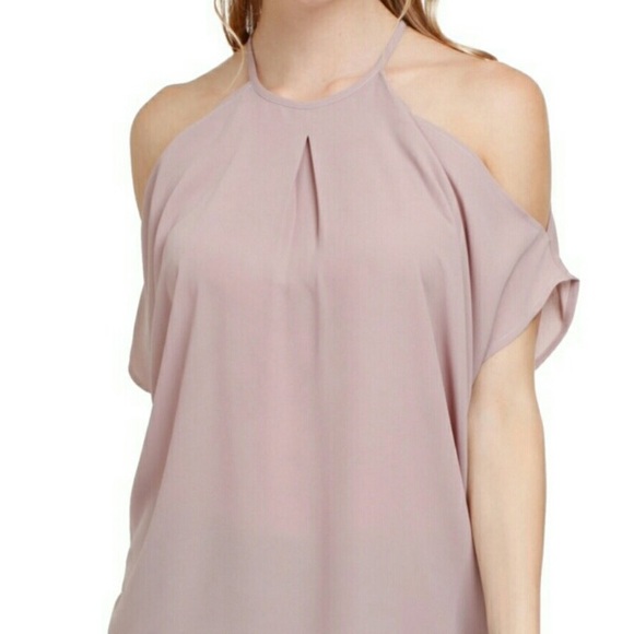 🎉HP🎉💥SALE💥NWT Cold Shoulder Blush/Mauve Top - Picture 3 of 6